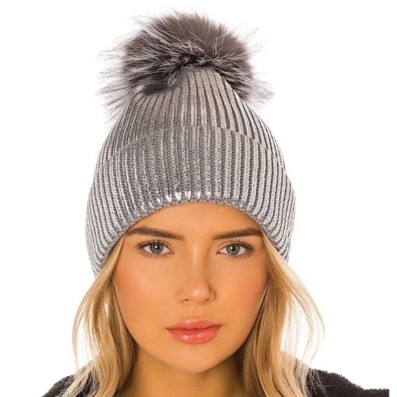 Adrienne Landau Metallic Knit Hat